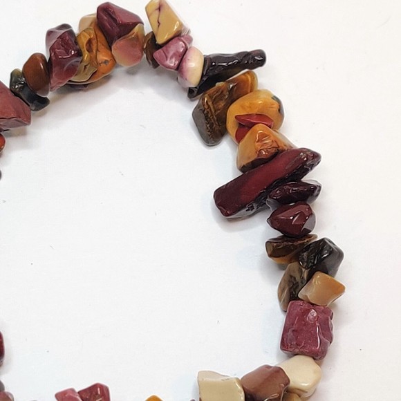 Mookaite Stretch Bracelet 5-8mm chip natural stone includes felt pouch-CB05 - Picture 8 of 10